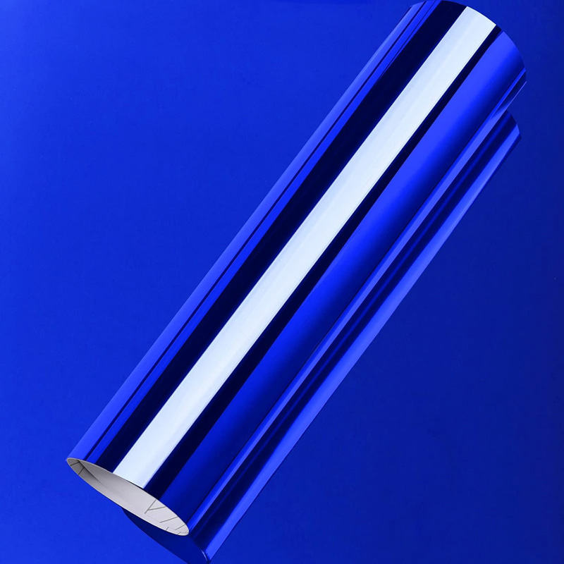 Heat Transfer Vinyl Roll - Film bungkus vinil cermin krom biru