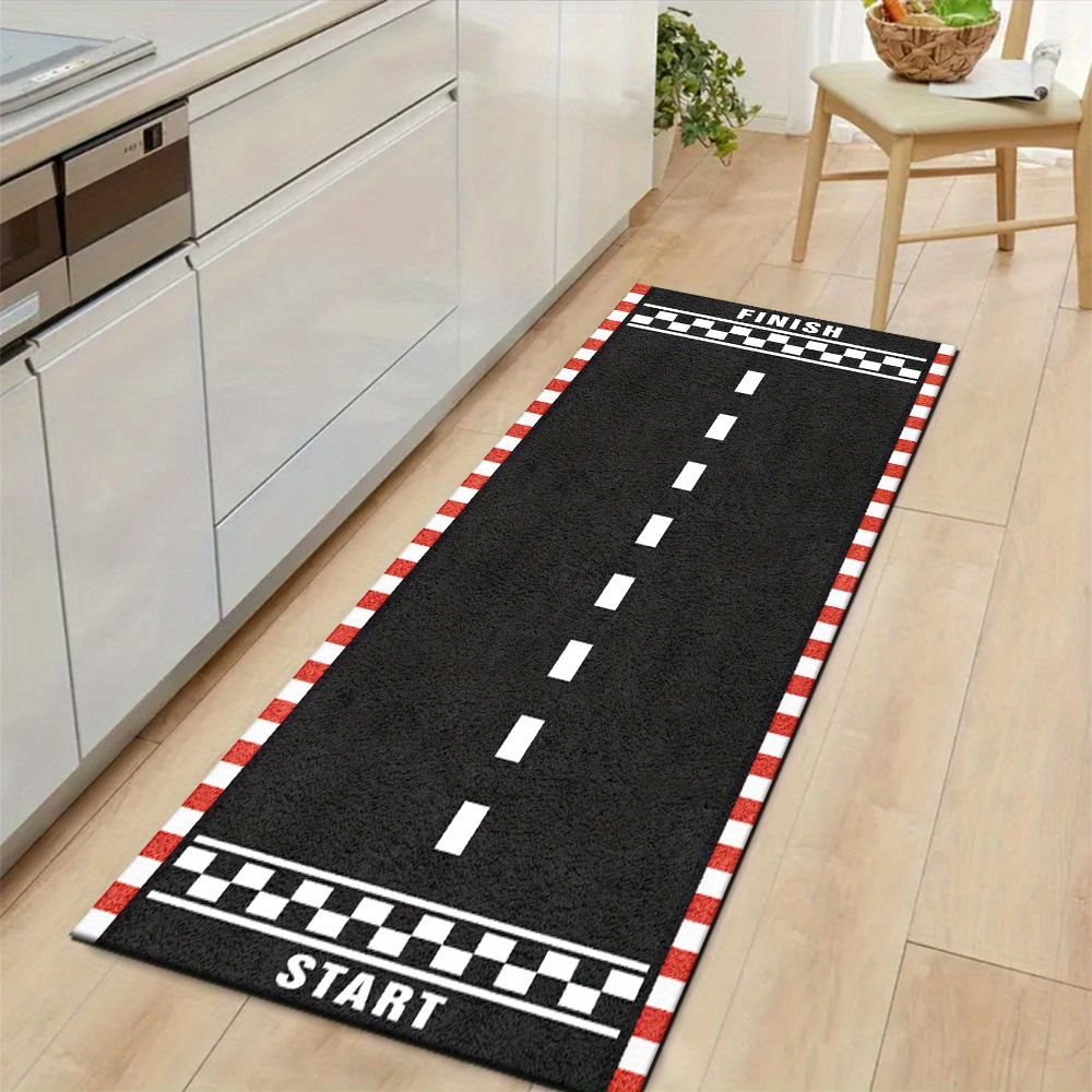 Commercial Printing And Graphics - Karpet Panjang Motif Lintasan Balap Hitam